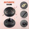 imageCAHAYA Steel Tongue Drum Set 6 Inch 8 Notes Steel Hand Drum with Music Book Drum Mallets Finger Paddles and Carry Bag for Kids Gift Musical Education Meditation Yoga CY0359Black bear