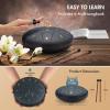 imageCAHAYA Steel Tongue Drum Set 6 Inch 8 Notes Steel Hand Drum with Music Book Drum Mallets Finger Paddles and Carry Bag for Kids Gift Musical Education Meditation Yoga CY0359Navy blue11 tones