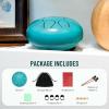 imageCAHAYA Steel Tongue Drum Set 6 Inch 8 Notes Steel Hand Drum with Music Book Drum Mallets Finger Paddles and Carry Bag for Kids Gift Musical Education Meditation Yoga CY0359Lake blue