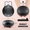 imageCAHAYA Steel Tongue Drum Set 6 Inch 8 Notes Steel Hand Drum with Music Book Drum Mallets Finger Paddles and Carry Bag for Kids Gift Musical Education Meditation Yoga CY0359Black bear