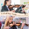 imageCAHAYA Violin 44 Full Size  Full Wooden Violin Set for Beginners Kids Adults Students Violin Kit with Hard Travel Case Shoulder Rest Extra Strings TunerMatteWood