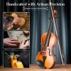imageCAHAYA Violin 44 Full Size  Full Wooden Violin Set for Beginners Kids Adults Students Violin Kit with Hard Travel Case Shoulder Rest Extra Strings TunerLacquer