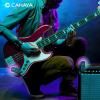 imageCAHAYA Wireless Guitar System with Charging Case 24GHz Audio Transmission System Rechargeable 4 Channels Guitar Transmitter Receiver System For Acoustic Electric Guitar Bass Musical Instruments