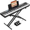 imageCAHAYA 88Key Digital Piano Keyboard  Semi Weighted Electric Piano for Beginners with Double Xshaped Stand 3 Pedals and a Sheet Music Holder