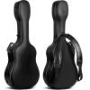 imageCAHAYA Acoustic Guitar Case ABS Waterproof Hard Case 41 Inch Gig Bag 06 Inch Thick Padding for Acoustic Classical Guitars Navy CY0247Black