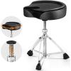 imageCAHAYA Drum Throne Saddle Seat  Drum Stool Height Adjustable Padded Drum Chair with Double Braced AntiSlip Feet for Drummers Adult Kids BlackSaddle