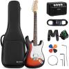 imageCAHAYA Electric Guitar Kit 39in  Full Size Electric Guitar Kit for Beginner Starter Poplar Solid Body with 10W Amplifier Gig Bag Strap Tuner Cable String Picks