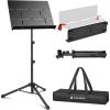 imageCAHAYA Foldable Sheet Music Stand with Trifold Panel Portable Music Stand with Carrying Bag Matte Frosted Metal Material Sturdy Height Adjustable CY0317Standard Max 56