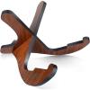 imageCAHAYA Guitar Stand Floor Wooden  Portable Universal Guitar Holder Xframe Instrument Holder Thickened Plywood with PU Cover for Acoustic Electric Bass Classical GuitarsDark Brown