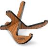 imageCAHAYA Guitar Stand Floor Wooden  Portable Universal Guitar Holder Xframe Instrument Holder Thickened Plywood with PU Cover for Acoustic Electric Bass Classical GuitarsYellow