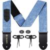imageCAHAYA Guitar Strap Adjustable Length 37 to 60 inch for Acoustic Electric Classical Guitars and BassBlue