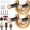 imageCAHAYA Guitar Wall Mount Hanger Adjustable UShaped Hook with 5 Picks and 1 Pick Bag for Acoustic Electric Bass Banjo Ukulele Mandolin CY0297Stylish