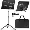 imageCAHAYA Portable sheet music stand 3 in 1 Dualuse Sheet Music Stand ampamp Desktop Book Stand Adjustable 314559 in with Book Stand Support Carrying BagNote Pattern
