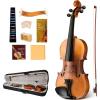 imageCAHAYA Violin 44 Full Size  Full Wooden Violin Set for Beginners Kids Adults Students Violin Kit with Hard Travel Case Shoulder Rest Extra Strings TunerMatteWood