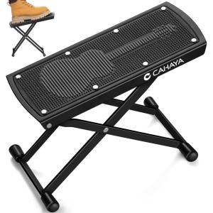 imageCAHAYA 6 Levels Adjustable Guitar Footstool Guitar Footrest with NonSlip Rubber Underlay Portable and Foldable Guitar Footstool for Guitarists Maximum Load Capacity 70 kg CY003671