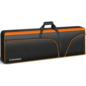 imageCAHAYA 61 Key Keyboard Case Electric Keyboard Piano Gig Bag Portable 600D Oxford Cloth 12mm05inch Thick Padded Case with Side Handles and Adjustable Shoulder Straps CY031588 Keys