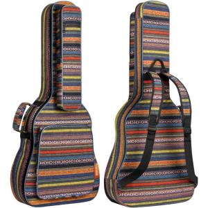 imageCAHAYA Acoustic Guitar Bag with Neck Cradle Bohemian Vintage Guitar Case 065in Thick Sponge Padded Guitar Case for 40 41 42 In Acoustic Classical Guitars CY0186