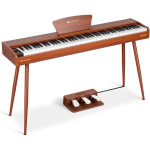 imageCAHAYA Digital Piano 88 Key  Fullsize Weighted Electric Piano Wooden Body with 380 Sounds Triple Pedal for Beginners Supports USBMIDI