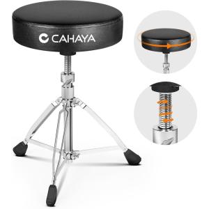 imageCAHAYA Drum Throne Saddle Seat  Drum Stool Height Adjustable Padded Drum Chair with Double Braced AntiSlip Feet for Drummers Adult Kids BlackEnlarge