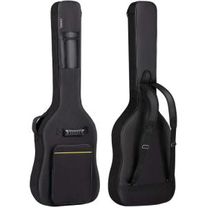 imageCAHAYA Electric Guitar Bag Gig Bag 6mm Padding Backpack Padded Soft Guitar Case Black CY0226Bass Bag