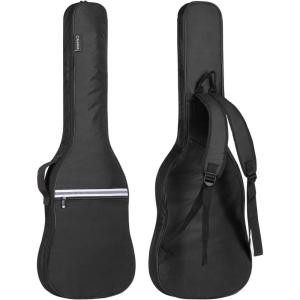 imageCAHAYA Electric Guitar Bag Gig Bag 6mm Padding Padded Backpack with Reflective Bands Soft Guitar Case Black CY0225