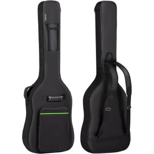 imageCAHAYA Electric Guitar Bag Gig Bag Case 03in Thick Padding Backpack Soft Electric Guitar Case Green CY0293Bass Bag
