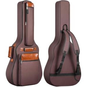 imageCAHAYA Guitar Bag 40 41 42 In 6 Pockets Guitar Case Water Resistent Oxford Cloth 05 In Extra Thick Sponge Padded for Acoustic Classical Guitar with Antitheft Pocket CY0150