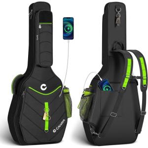 imageCAHAYA Guitar Case Acoustic Soft  047in Thick Padding 5 Pockets Guitar Gig Bag with Adjustable Shoulder Strap Compatible with 40 41 42in Acoustic GuitarsAcoustic Guitar Case