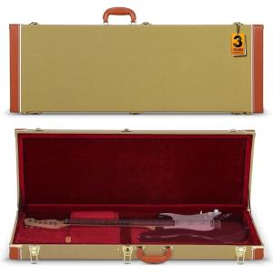 imageCAHAYA Guitar Case Electric Hardshell 098inch Thick Padding Only for ST Electric Guitars Hardshell Wood Guitar Gig Case with Padded Comfortable Handle and 2 Keys Yellow CY003651Yellow