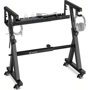 imageCAHAYA Keyboard Stand Piano Adjustable  Z Style Piano Stands Heavy Duty Stable and Portable with Height and Width Adjustable Fits for 54 61 76 88 Keys Electric Pianos Blackupgraded
