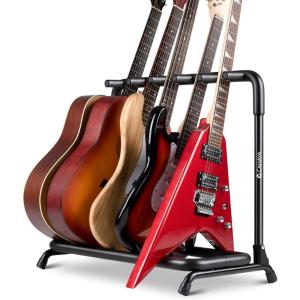 imageCAHAYA Multi Guitar Rack Acoustic Guitar Display Rack 5 Holder Thick Padding Guitar Rack Holder Floor Stand for Classical Acoustic Electric Guitars and Bass CY03455 Guitars