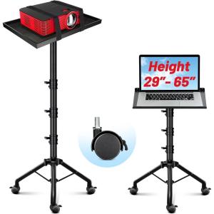 imageCAHAYA Projector Stand Tripod Adjustable  Stable for Tablets Phones Book Height 26quot to 515quot Multifunctional Laptop DJ Rack Stand Portable for Outdoor Movies CPS0331Tripod Stand with Casters