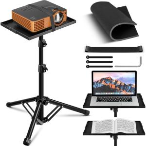 imageCAHAYA Projector Stand Tripod Foldable 189 to 41 Inch Height Adjustable Projector Tripod Stand 180 Rotatable Thickened Base Multipurpose Laptop Stand Panel Collapsible for Outdoor Office Home Stage180 Adjustable