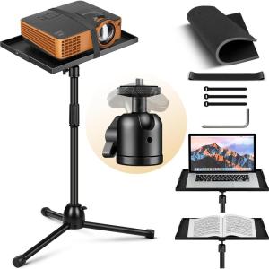 imageCAHAYA Projector Stand Tripod Foldable 189 to 41 Inch Height Adjustable Projector Tripod Stand 180 Rotatable Thickened Base Multipurpose Laptop Stand Panel Collapsible for Outdoor Office Home Stage360 Adjustable