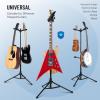 imageCAHAYA Double Guitar Stand Floor Holds Two Instruments Universal Multi Guitar Holder for Acoustic Electric Classical Guitars Bass or Ukulele CY0325