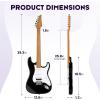 imageCAHAYA Electric Guitar Kit Beginner  39in Guitar Set Adults with Roasted Maple Neck HSS Pickup Solid Okoume Body Electric Guitar with Gig Bag Amplifier Strap Strings Cable Picks Black