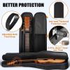 imageCAHAYA 44 Inch Guitar Bag Multipockets for Jumbo and Dreadnought Yellow Line Guitar Case 047in Thick Padding Water Resistent Dual Adjustable Shoulder Strap Gig Bag with Back Hanger Loop CY0284