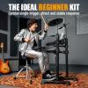 imageCAHAYA Electric Drum Set Beginner  Electronic Drum Set Portable 150 Sounds 15 Kits Drum Kit Basic with 2 Pedals 2 Drumsticks Headphones Throne USBMIDI Compatibility for Adults and Kids