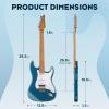 imageCAHAYA Electric Guitar Kit Beginner  39in Guitar Set Adults with Roasted Maple Neck HSS Pickup Solid Okoume Body Electric Guitar with Gig Bag Amplifier Strap Strings Cable Picks BlueBlue