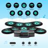 imageCAHAYA Electronic Drum Pad Set Dual Speakers Portable 9pads Electric Practice Drum MIDI Gam Great Gift for Music Beginners