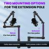 imageCAHAYA Mic Boom Arm Stand  Low Profile Adjustable Microphone Arm Desk Stand with 35 Extension Pole Compatible with Shure SM7B BlueYeti FIFINE HyperX QuadCast