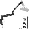 imageCAHAYA Mic Boom Arm Stand  Low Profile Adjustable Microphone Arm Desk Stand with 35 Extension Pole Compatible with Shure SM7B BlueYeti FIFINE HyperX QuadCast