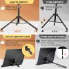 imageCAHAYA  Dual Use Sheet Music Stand with Holding Tray and Desktop Book Holder Sheet Music Folder Projector Stand for Guitar Ukulele Violin PlayersWith tray