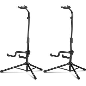 imageCAHAYA Universal Floor Guitar Stand  Folding Stands with Neck Holder for Acoustic Electric Classical amp Bass Guitars  2Pack CY0287