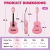 imageCAHAYA Classical Guitar Kit 30 Kids Guitar Set with Okoume Neck Case Bag Nylon Strap Picks Musical Gift for Beginners Girls