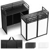 imageCAHAYA DJ Booth Stand Portable  DJ Table Facade for Laptop amp Controller Double Top Corners Black amp White Scrims for Lighting Easy Setup Foldable Storage with Bag 40L x 20Wblack
