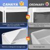 imageCAHAYA DJ Booth Stand Portable  DJ Table Facade for Laptop amp Controller Double Top Corners Black amp White Scrims for Lighting Easy Setup Foldable Storage with Bag 40L x 20Wwhite