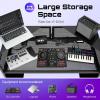 imageCAHAYA DJ Booth Stand Portable  DJ Table Facade for Laptop amp Controller Double Top Corners Black amp White Scrims for Lighting Easy Setup Foldable Storage with Bag 40L x 20Wblack