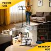 imageCAHAYA Portable Sheet Music Stand  DualUse DesktopFloor Music Stand Height Adjustable Book Holder Folding with Carrying Bag and Clip for Students Musicians Outdoor Performances