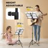 imageCAHAYA Portable Sheet Music Stand  DualUse DesktopFloor Music Stand Height Adjustable Book Holder Folding with Carrying Bag and Clip for Students Musicians Outdoor Performances
